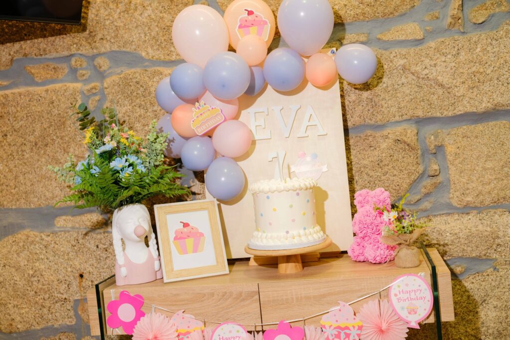 Detalhe de decoração de evento na Casa Evarte